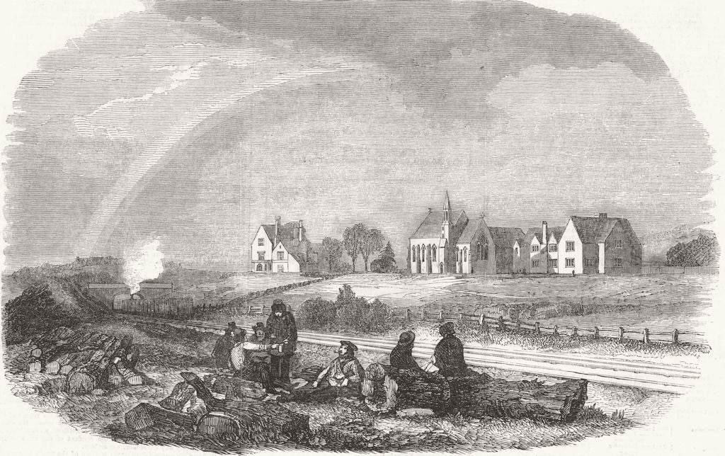 SURREY. Philanthropic Societys Farm, Redhill 1851 old antique print picture